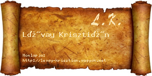 Lévay Krisztián névjegykártya